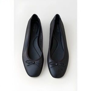 BORN Brin Ballerina Bow Ballet Black Comfort Flats  LEATHER 11 Preppy Classic